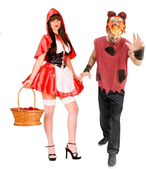 Casal Chapeuzinho e Lobo Mau