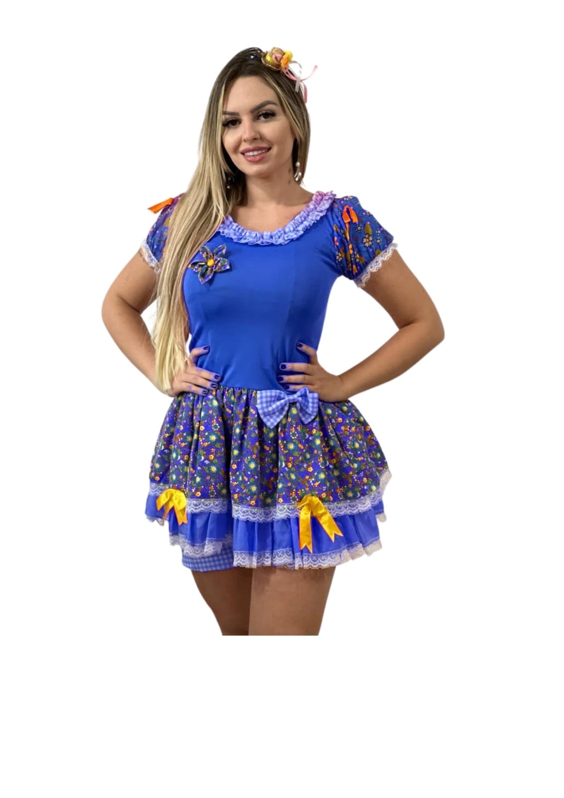 Vestido Caipira Azul