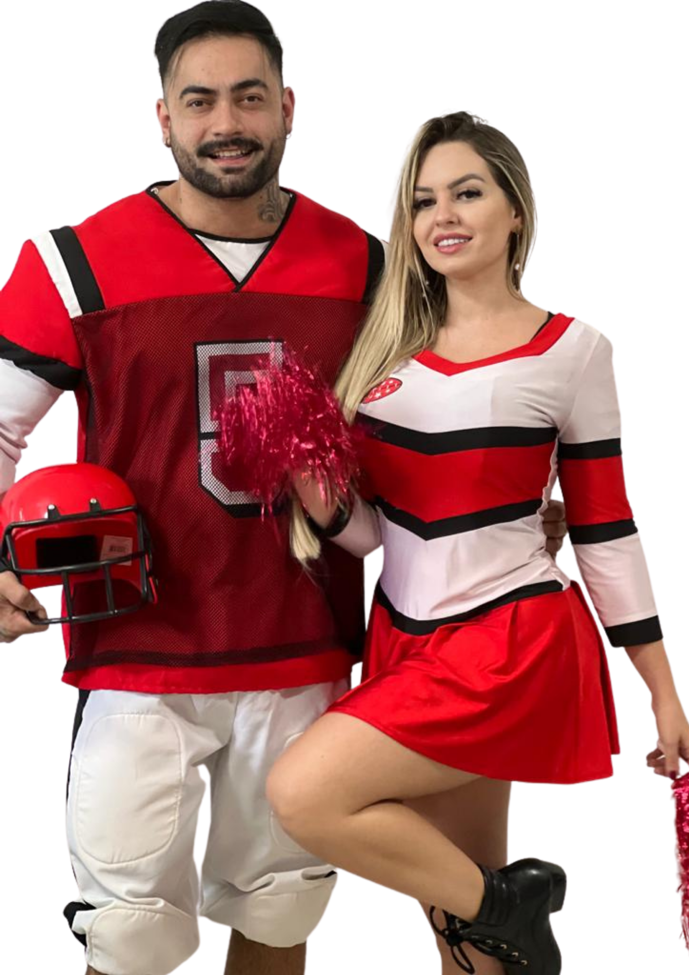 Casal Jogador de Futebol Americano/Líder de Torcida