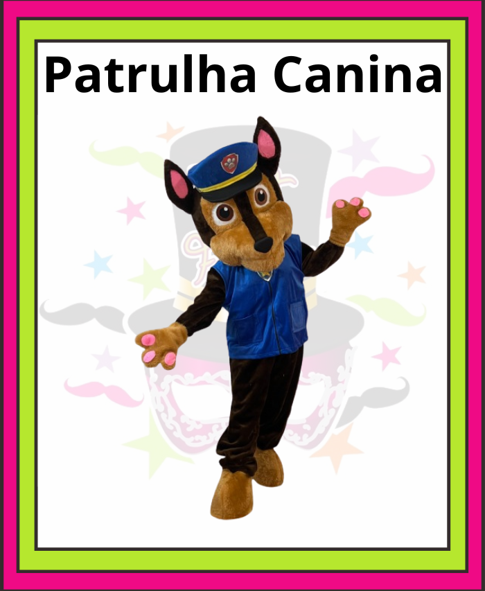 aluguel de fantasia personagem patrulha canina Chase para festa 