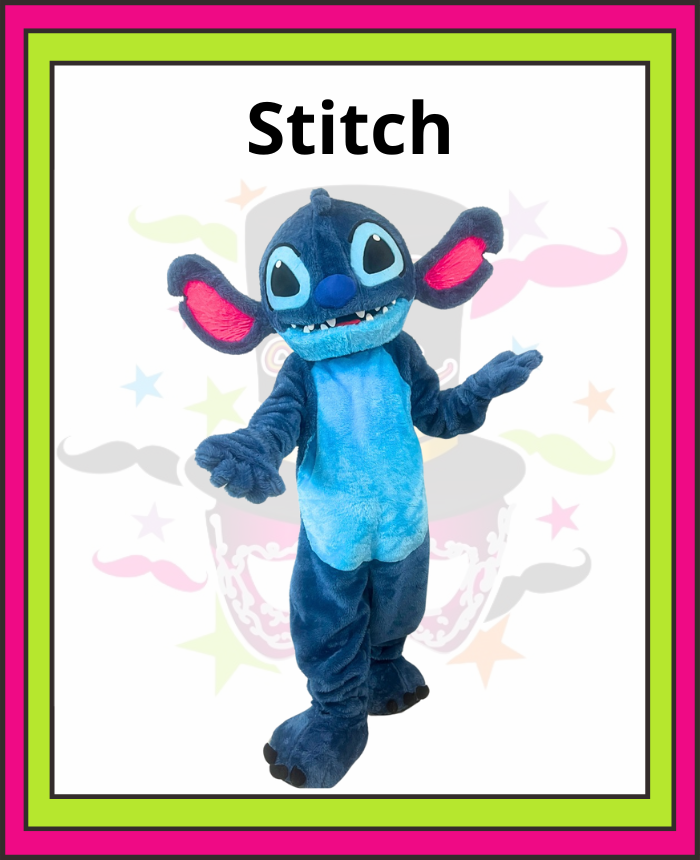 aluguel de fantasia personagem Lilo Stitch com cabeção pelucia para festa