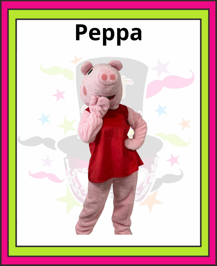 aluguel de fantasia do personagem  Peppa com cabeção para festa
