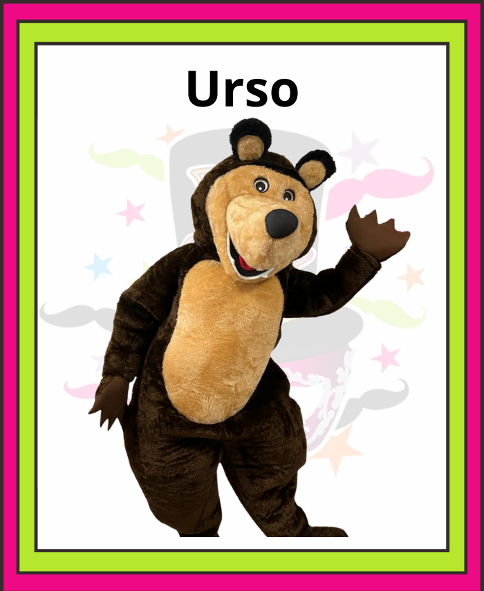 aluguel de fantasia do personagem  Masha e Urso com cabeção para festa